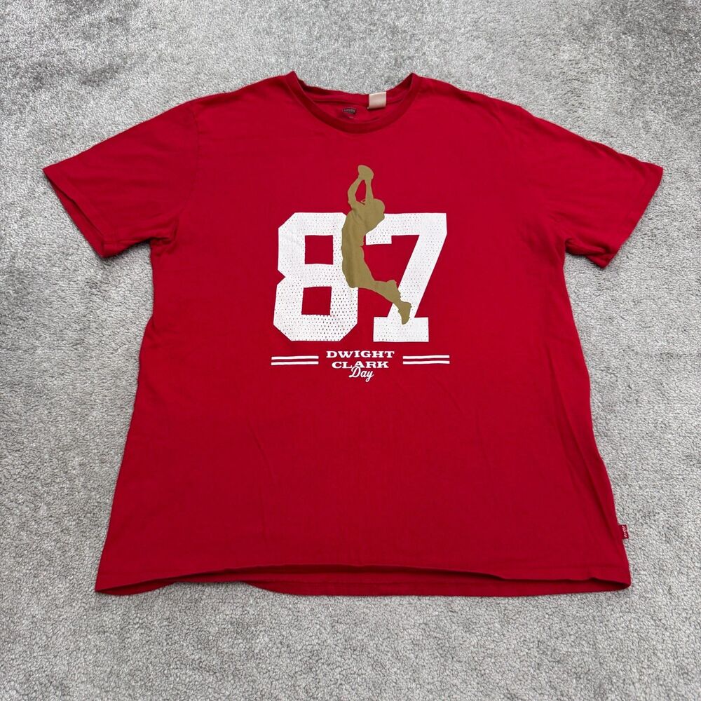 Levi's Dwight Clark Day San Francisco 49ers The Catch T-Shirt Men XL Red #87 Tee
